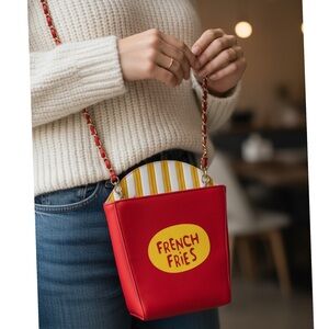 MIMI FOREVER French Fries Shoulder Bag | Red Chain Strap Purse